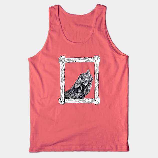 Funny Chicken in a Frame Tank Top by mynaito